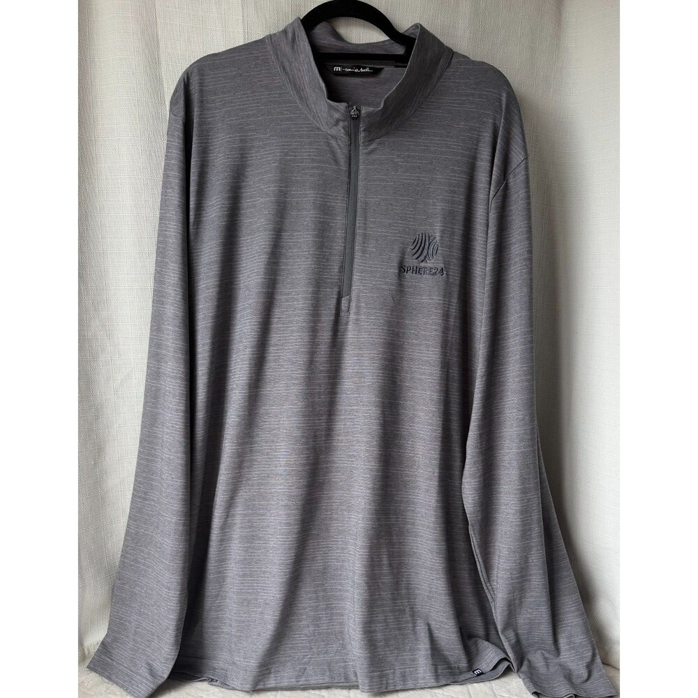 TravisMathew Sphere24 Mens XXXL 3XL Gray 1/4 Zip Golf Pullover Stretch